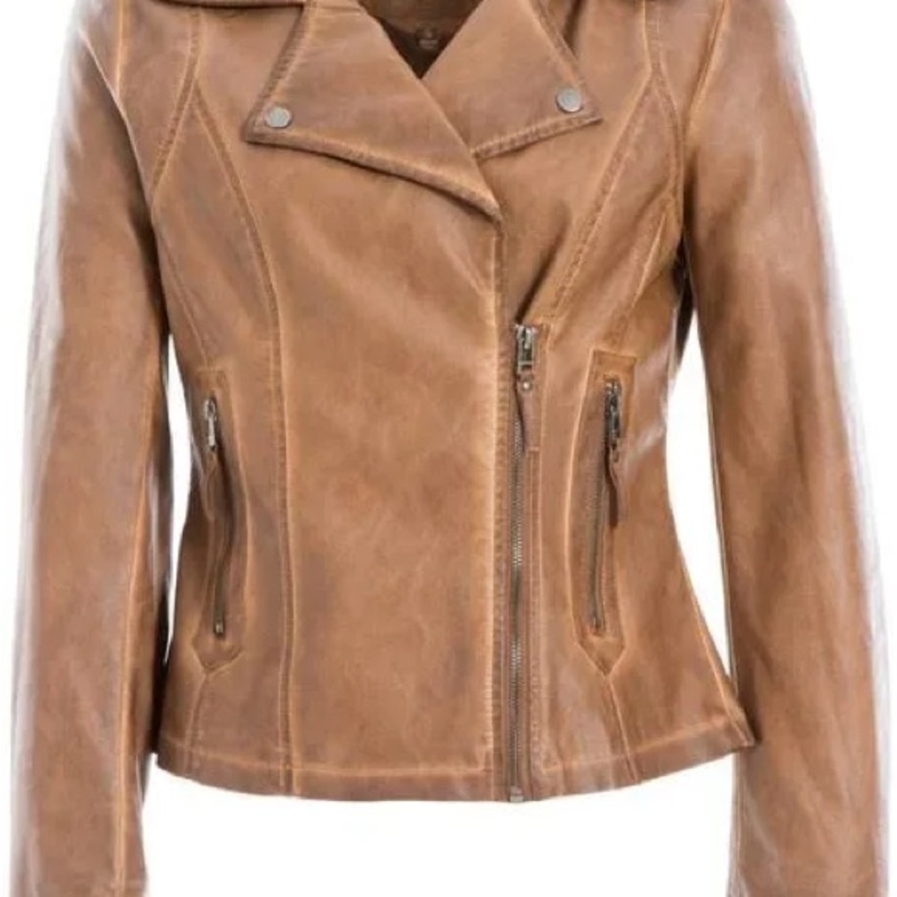 Max Studio Brown Leather Jacket - image 4